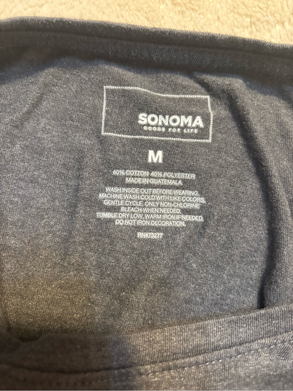 Sonoma Top Medium Charcoal Gray Orange Monarch Butterfly Long Plaid Sleeves Soft - Picture 12 of 16